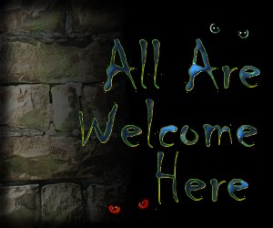 All Are Welcome, black background