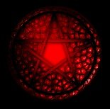 Red Pentacle, black background